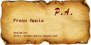 Press Appia névjegykártya